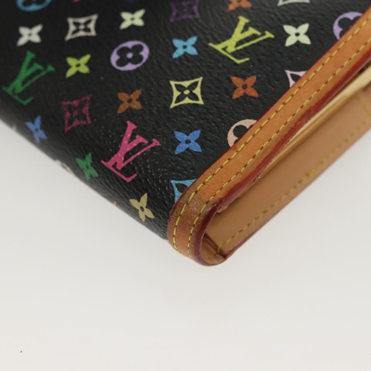 LOUIS VUITTON Multicolor Portefeuille Viennois Wallet Black M92988 Auth 134906