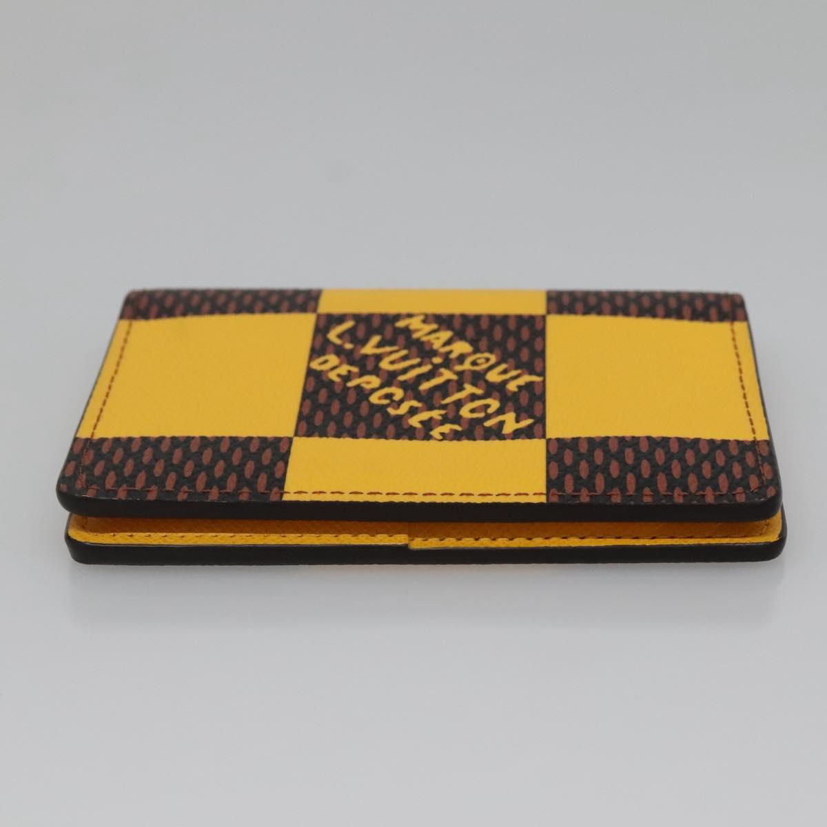 LOUIS VUITTON Damier Pop Organizer De Poch Card Case Yellow N40596 Auth 134907M