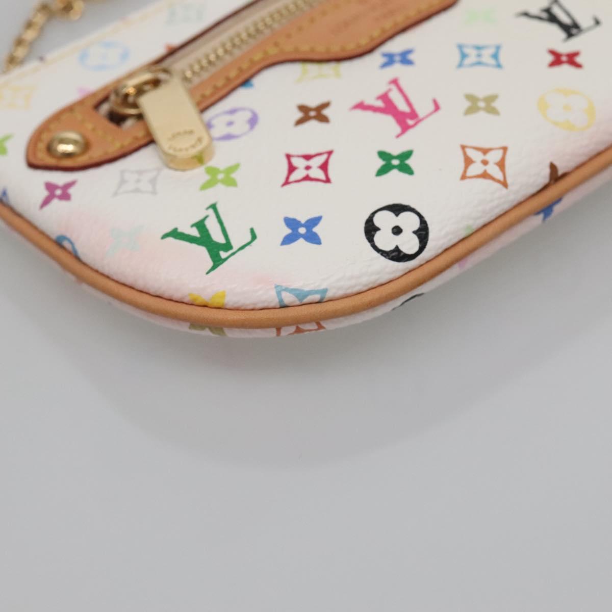 LOUIS VUITTON Monogram Multicolor Pochette MM Pouch White M60028 LV Auth 134908V