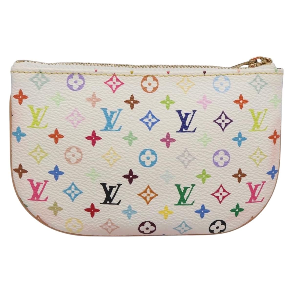 LOUIS VUITTON Monogram Multicolor Pochette MM Pouch White M60028 LV Auth 134908V
