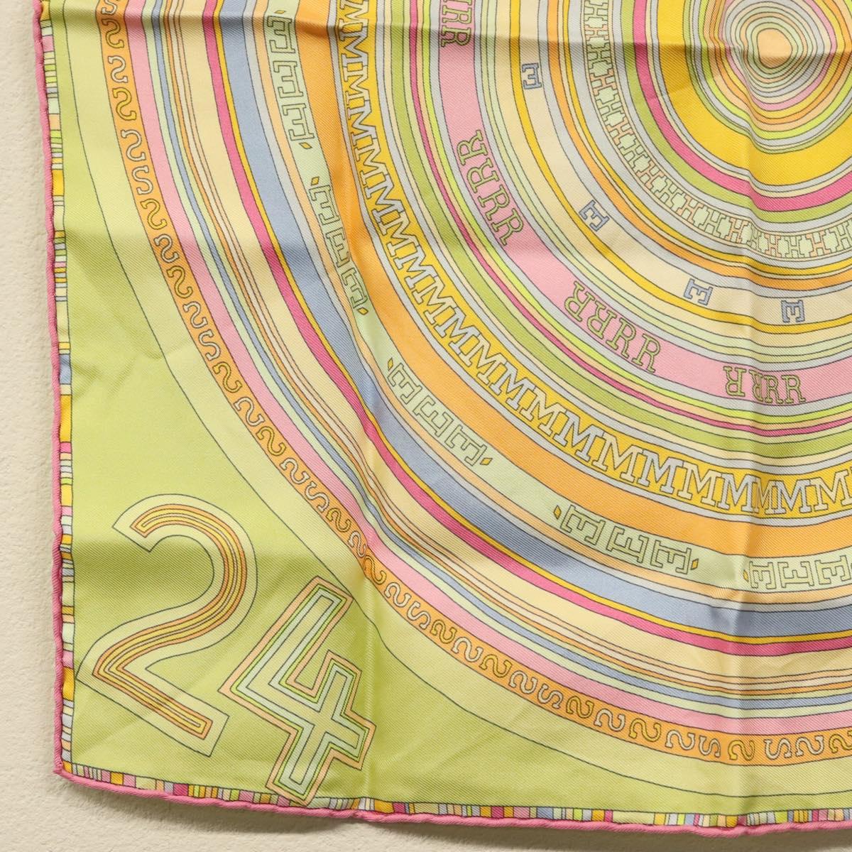 HERMES Carre 40 Scarf ""FRANCE PARIS 24 FBG"" Silk Green Auth 134912M
