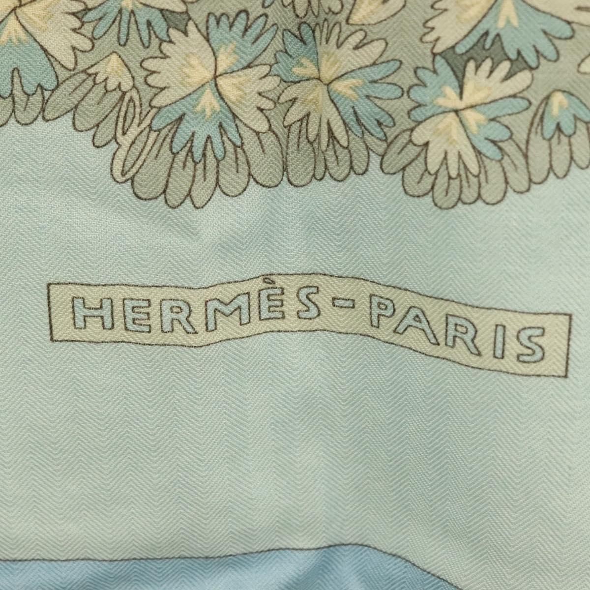 HERMES Carre 140 Scarf ""OMBRES ET LUMIERES"" Cashmere Blue Auth 134913M