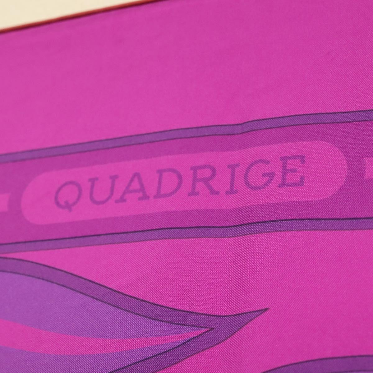 HERMES Carre 140 Scarf ""QUADRIGE"" Silk Purple Auth 134915M