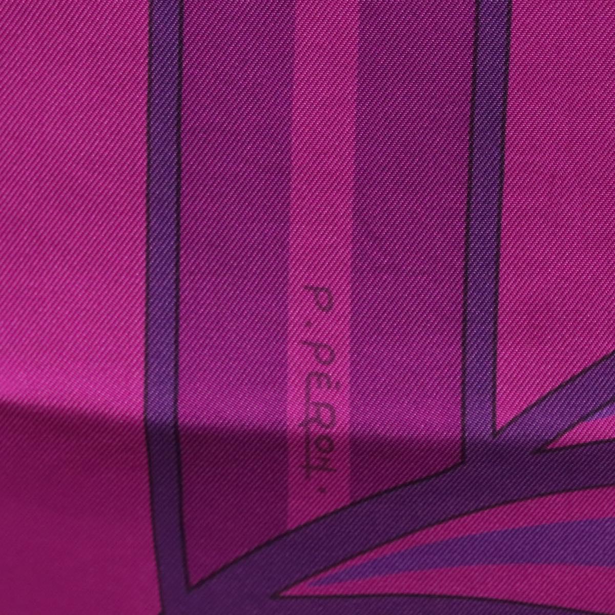 HERMES Carre 140 Scarf ""QUADRIGE"" Silk Purple Auth 134915M