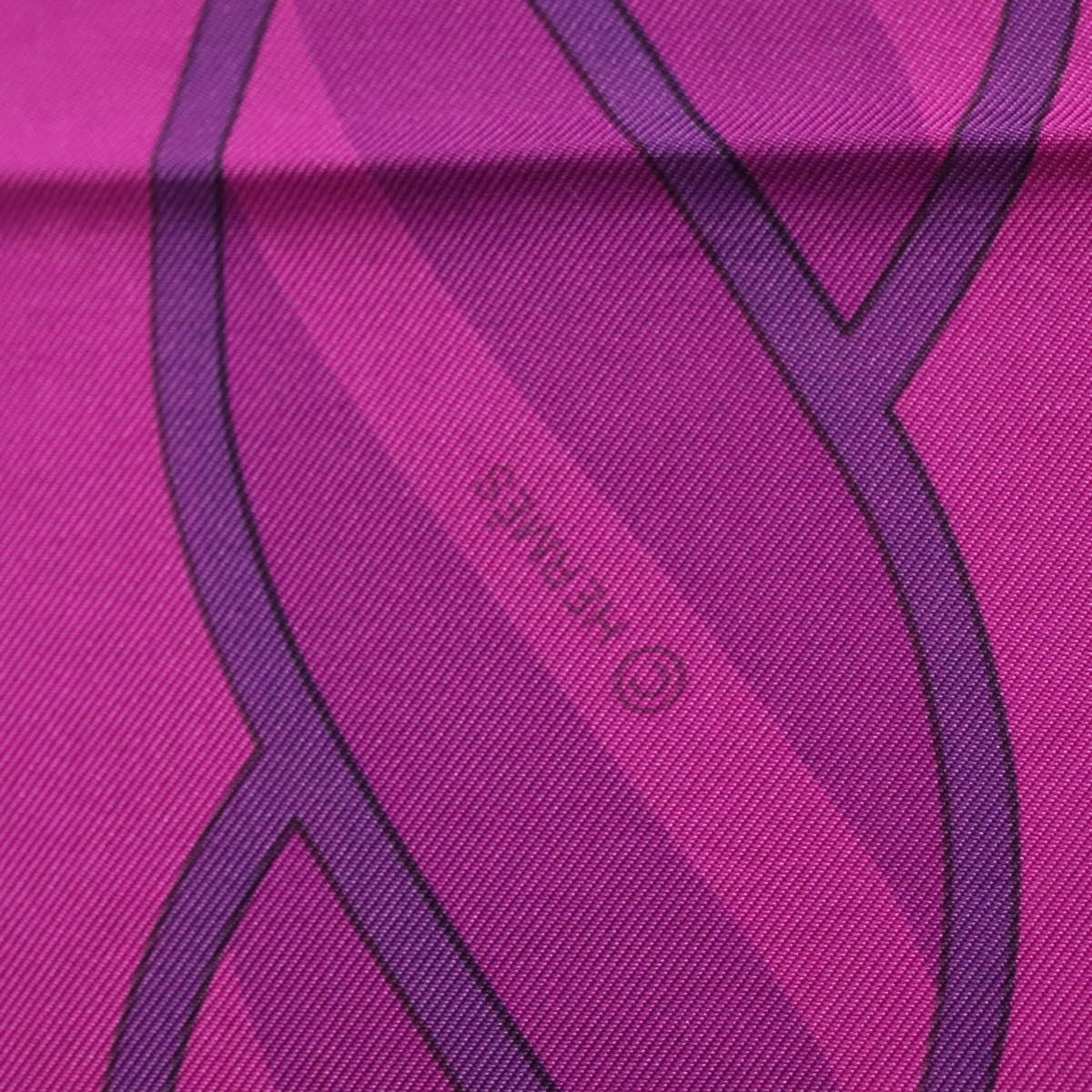 HERMES Carre 140 Scarf ""QUADRIGE"" Silk Purple Auth 134915M