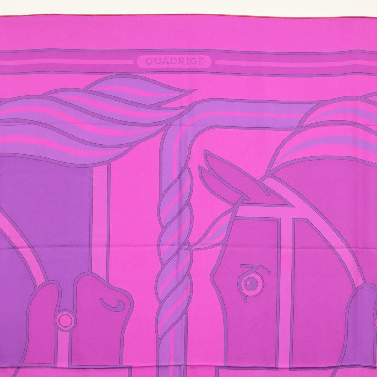 HERMES Carre 140 Scarf ""QUADRIGE"" Silk Purple Auth 134915M