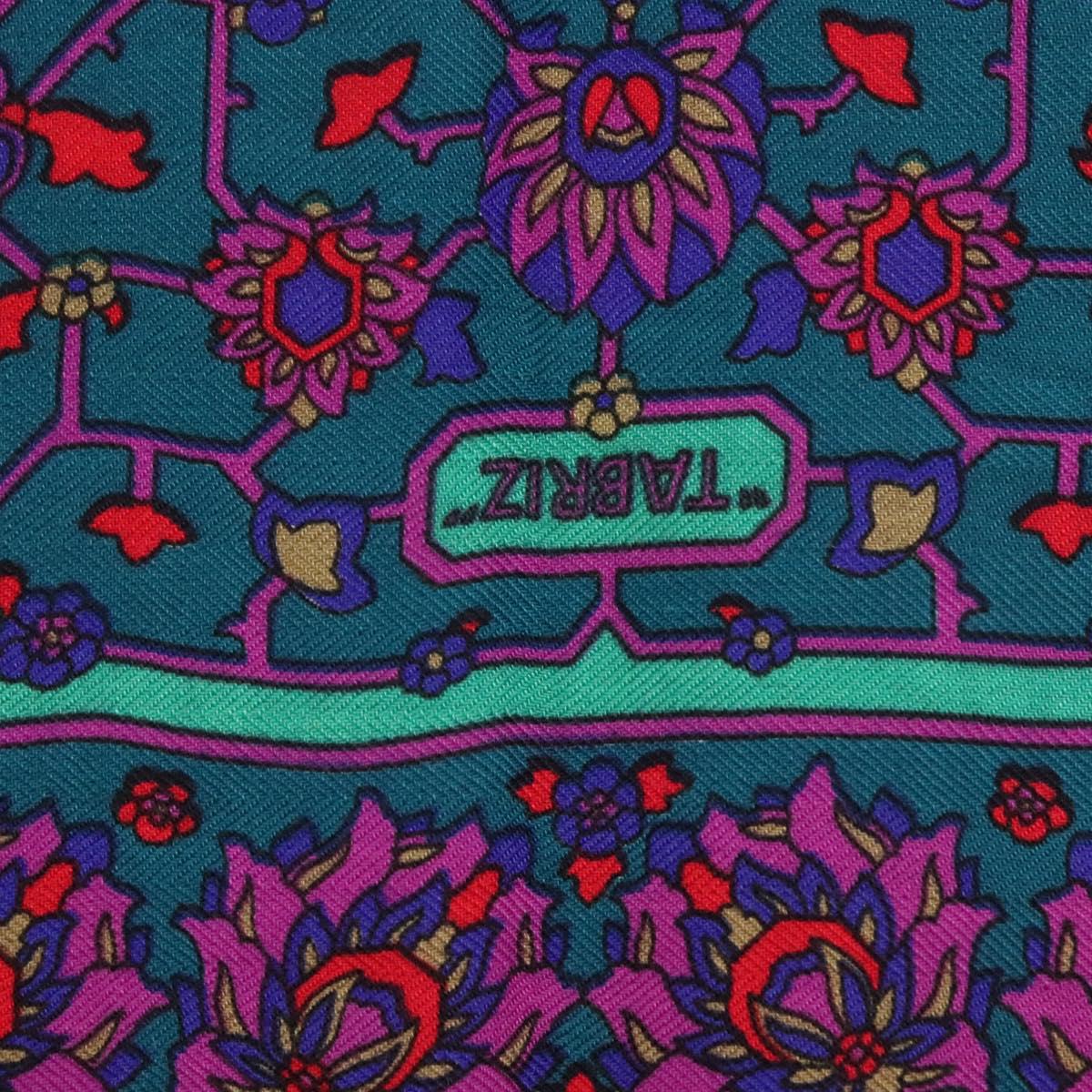 HERMES Carre 140 Scarf ""TABRIZ"" Cashmere Purple Auth 134916M