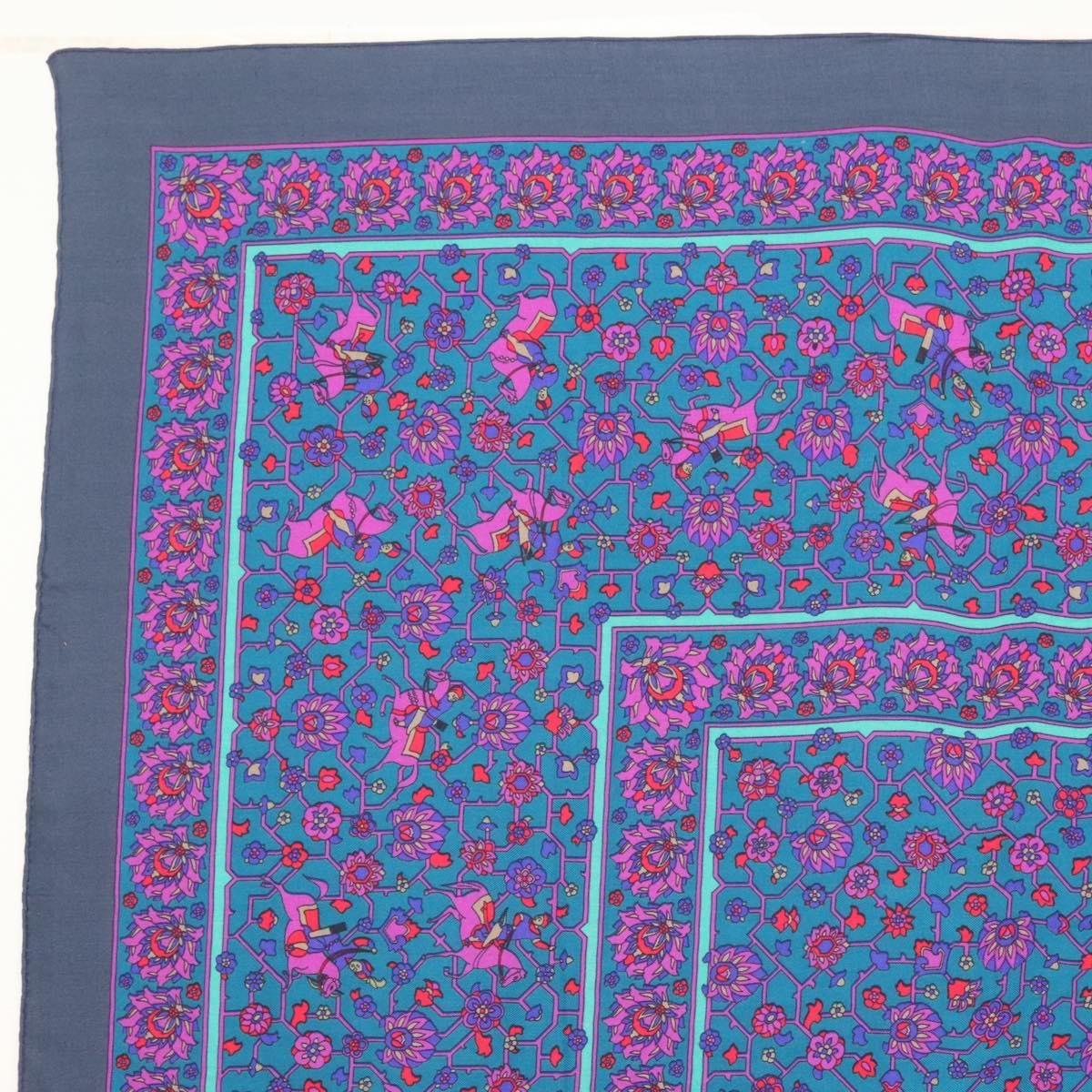 HERMES Carre 140 Scarf ""TABRIZ"" Cashmere Purple Auth 134916M