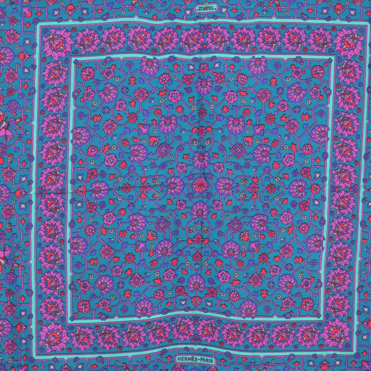 HERMES Carre 140 Scarf ""TABRIZ"" Cashmere Purple Auth 134916M