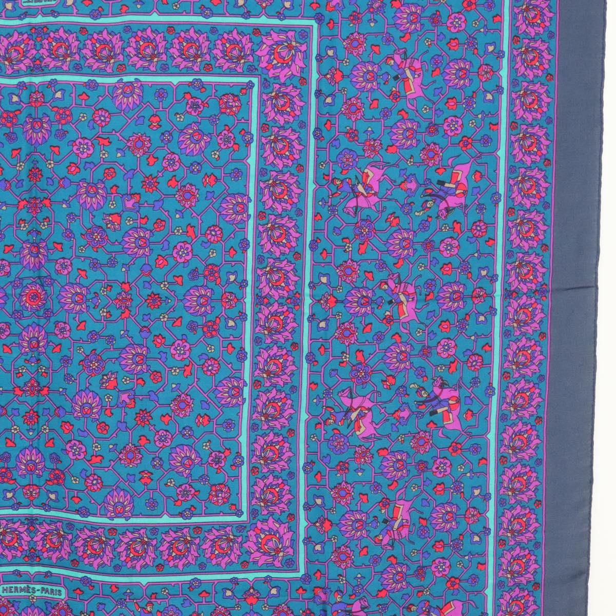 HERMES Carre 140 Scarf ""TABRIZ"" Cashmere Purple Auth 134916M