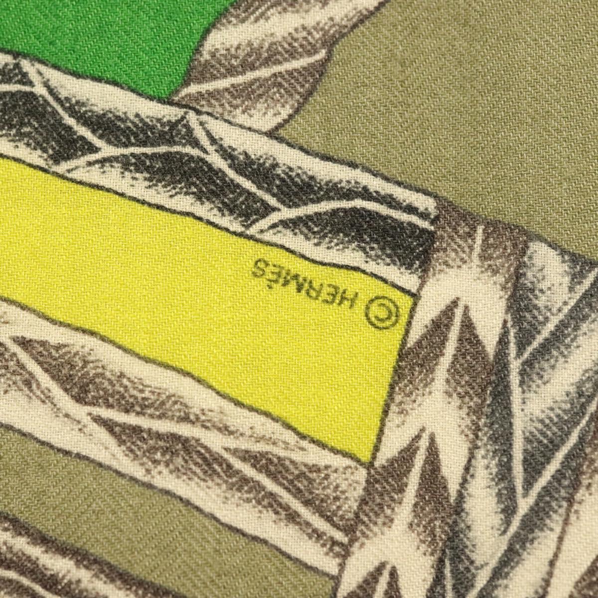 HERMES Carre 140 Scarf ""ROBE DU SOIR"" Cashmere Green Auth 134919M