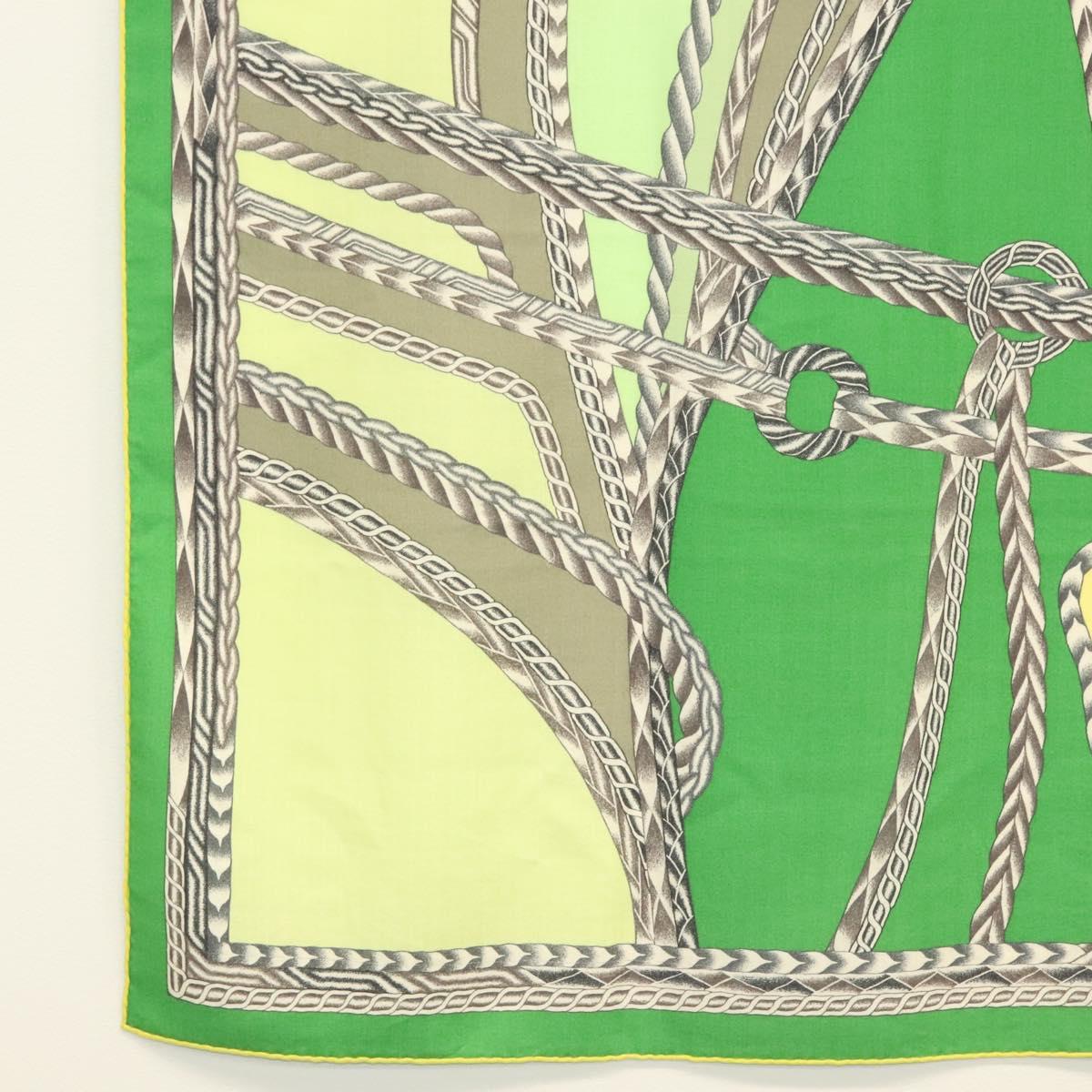 HERMES Carre 140 Scarf ""ROBE DU SOIR"" Cashmere Green Auth 134919M