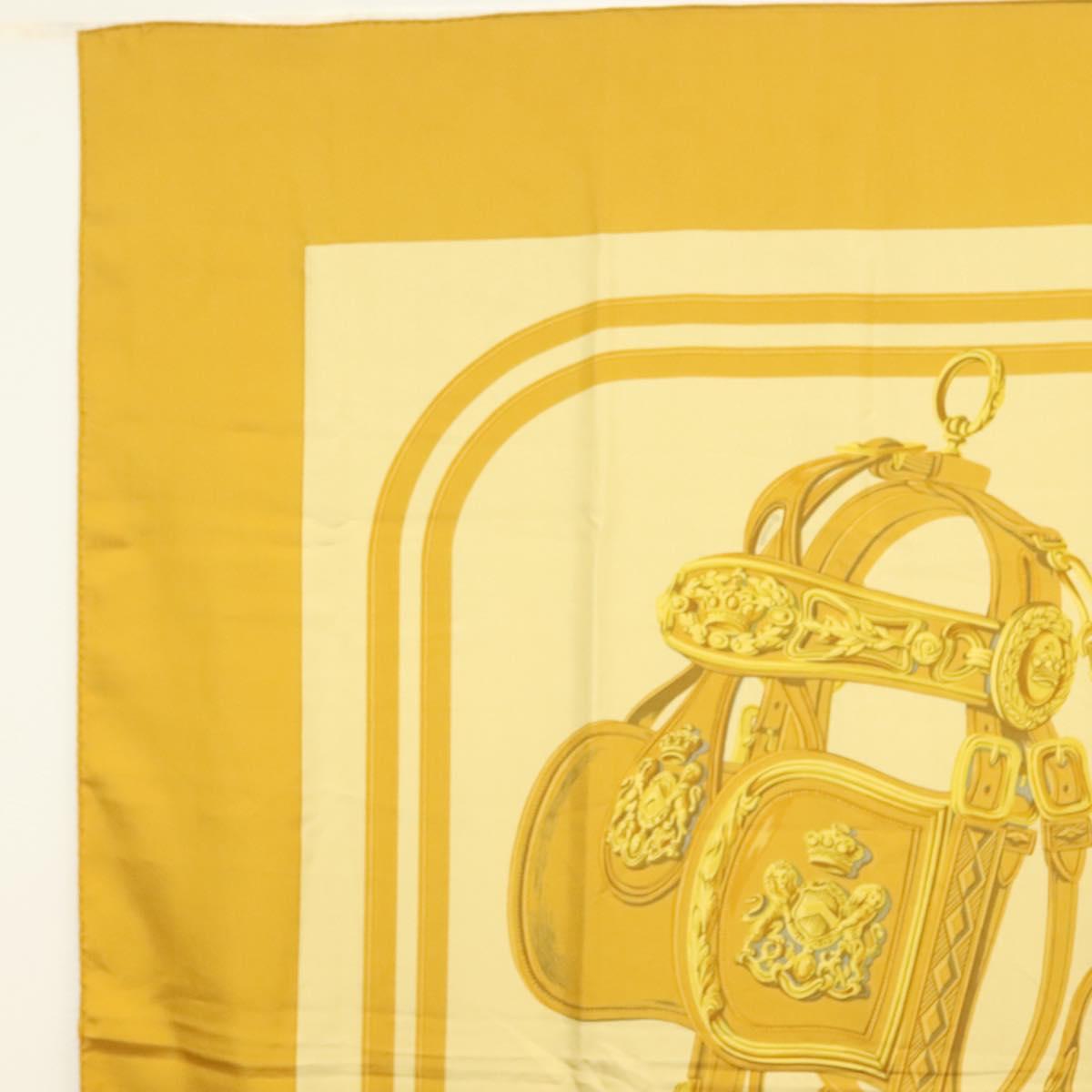 HERMES Carre 140 Scarf ""BRIDES de GALA"" Silk Gold Auth 134922M