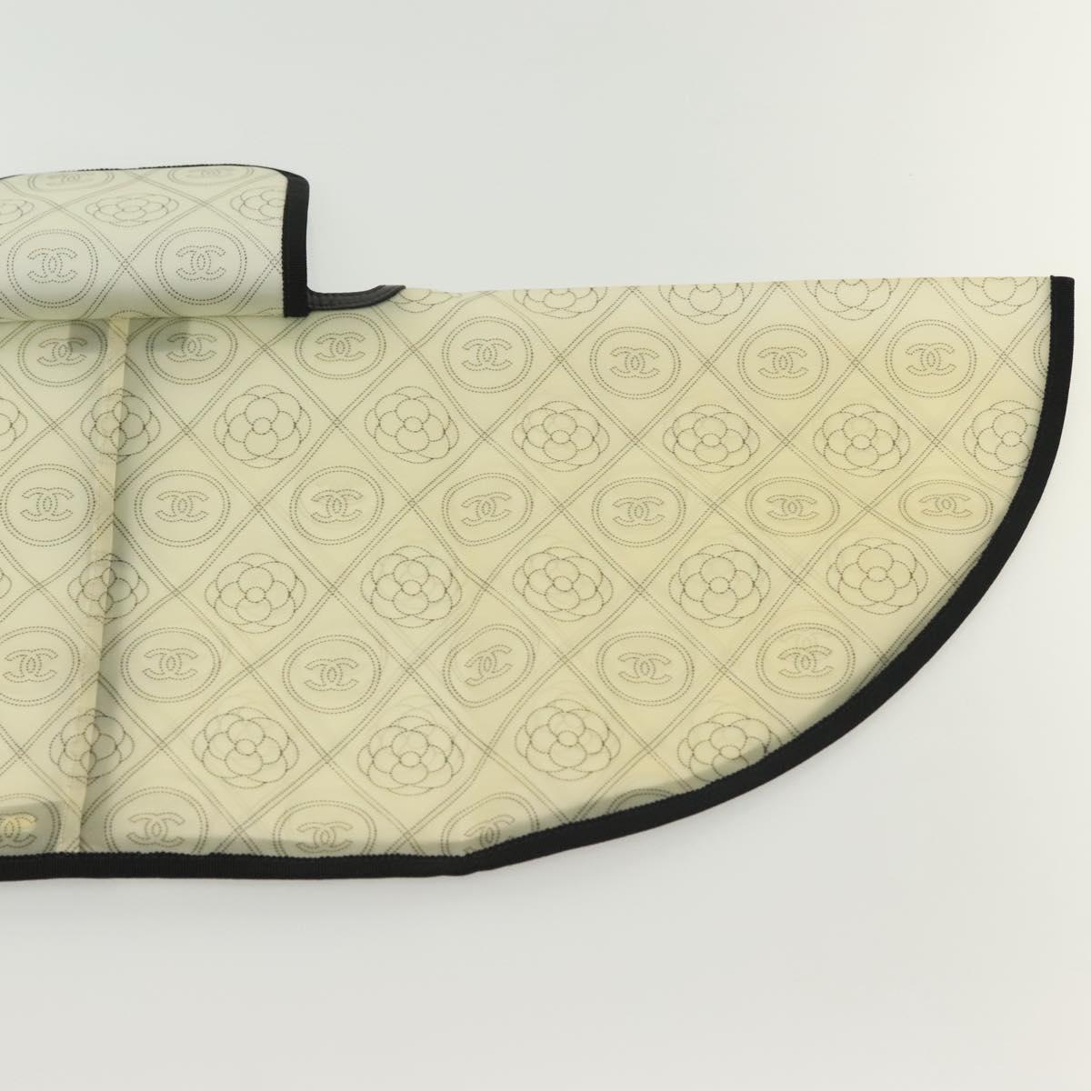 CHANEL Rain Cover Vinyl Ivory CC Auth 134924M