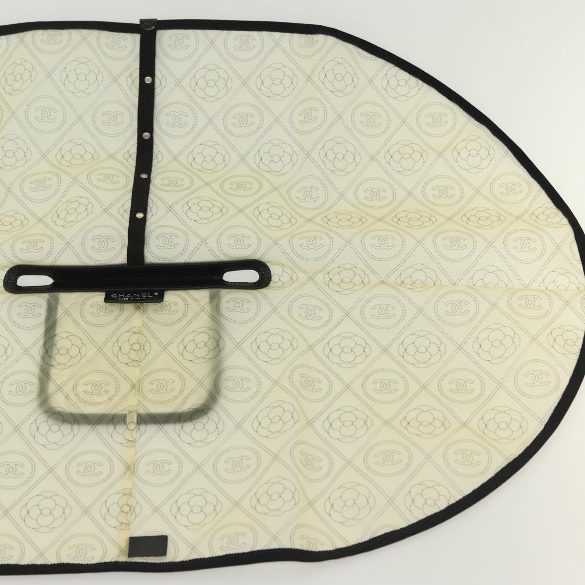 CHANEL Rain Cover Vinyl Ivory CC Auth 134924M