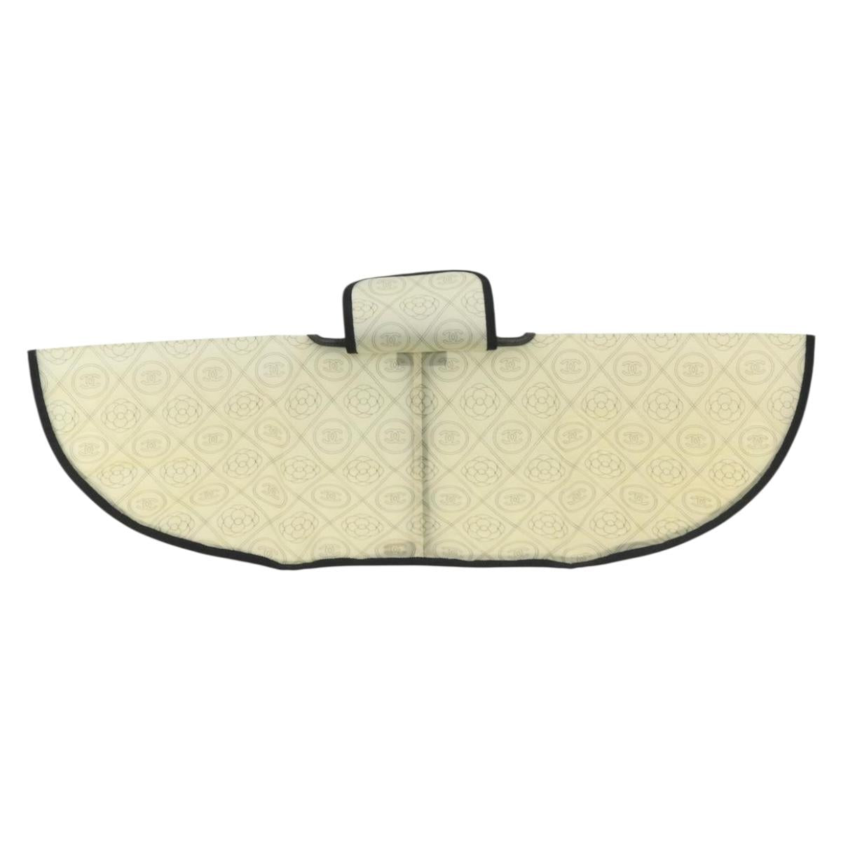 CHANEL Rain Cover Vinyl Ivory CC Auth 134924M