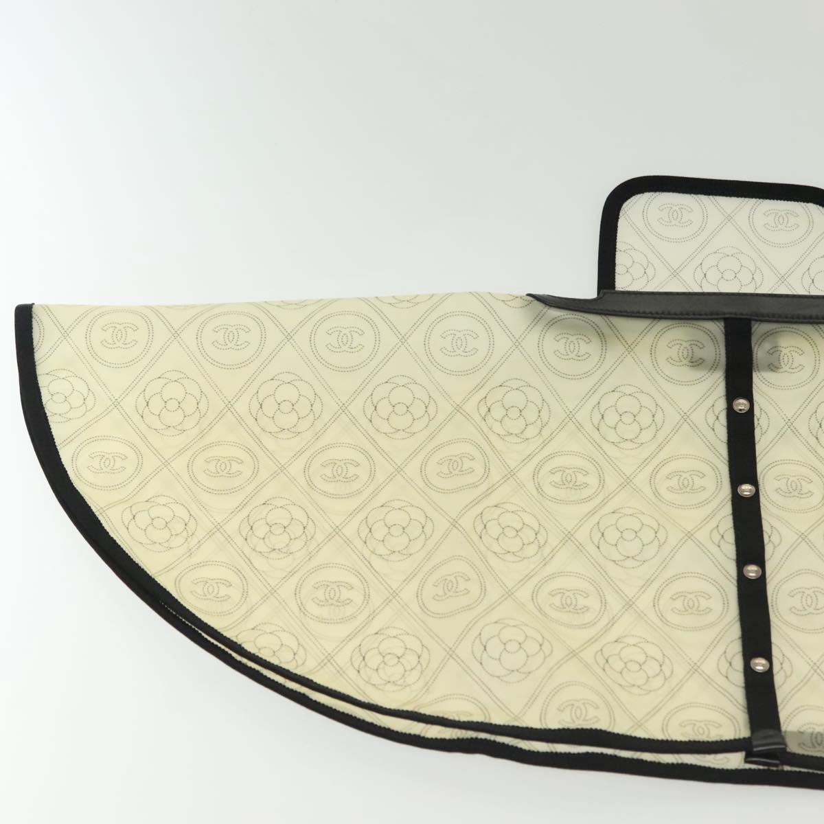 CHANEL Rain Cover Vinyl Ivory CC Auth 134924M