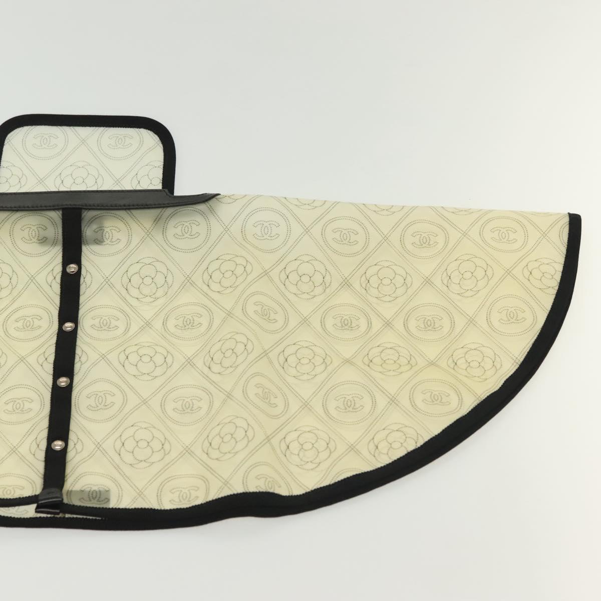 CHANEL Rain Cover Vinyl Ivory CC Auth 134924M