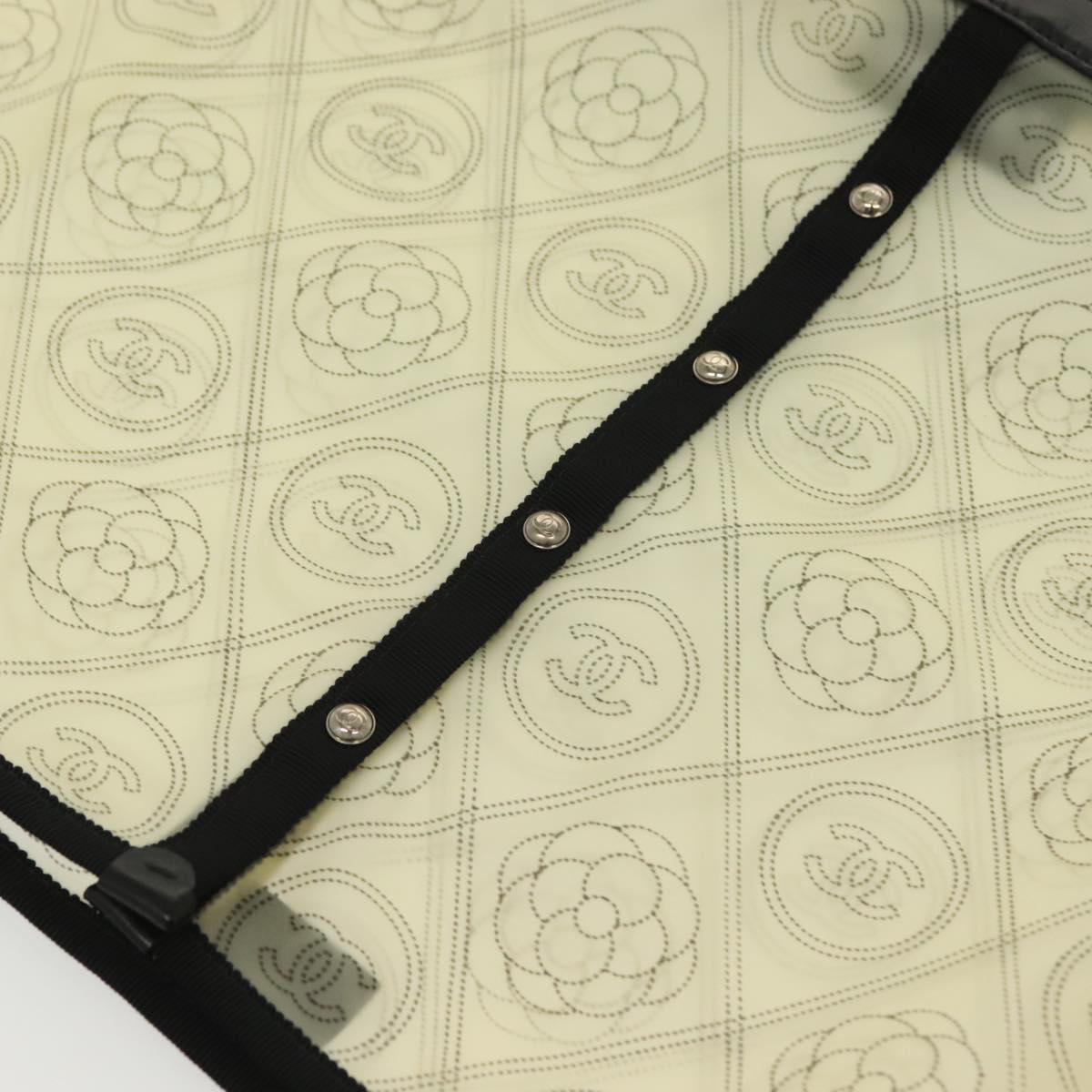 CHANEL Rain Cover Vinyl Ivory CC Auth 134924M