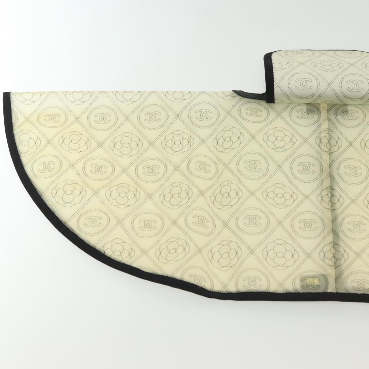 CHANEL Rain Cover Vinyl Ivory CC Auth 134924M