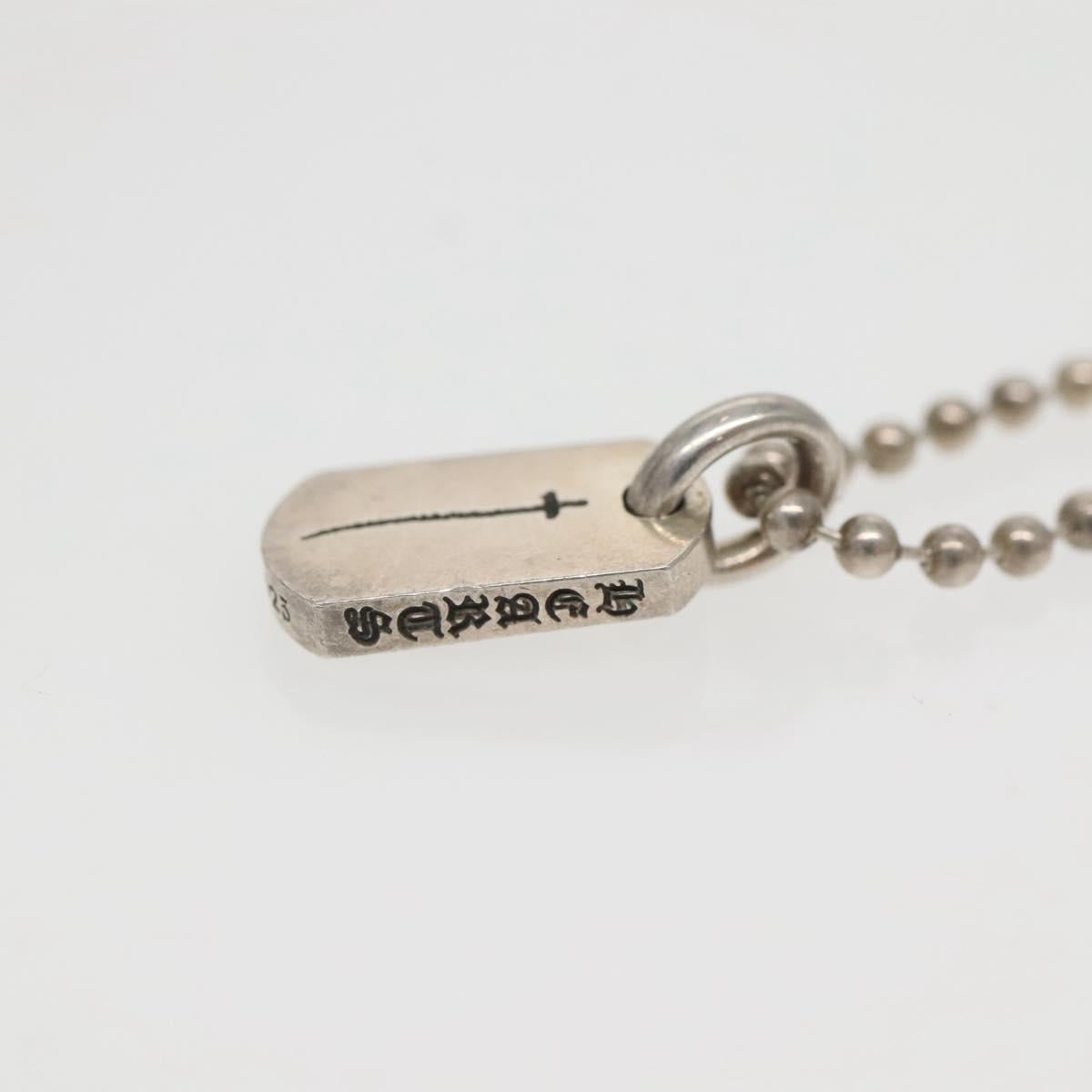Chrome Hearts Pendant Tiny Dog Tag RS Cross Necklace Ag925 Silver Auth 134926M