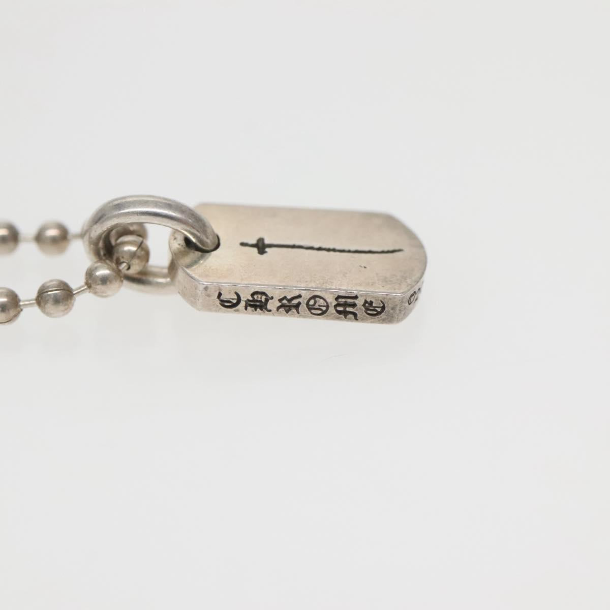 Chrome Hearts Pendant Tiny Dog Tag RS Cross Necklace Ag925 Silver Auth 134926M
