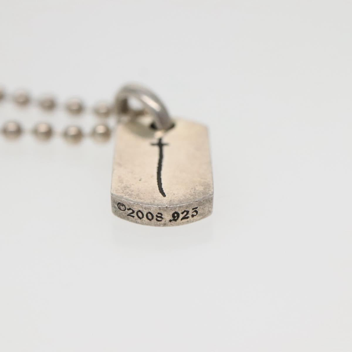 Chrome Hearts Pendant Tiny Dog Tag RS Cross Necklace Ag925 Silver Auth 134926M