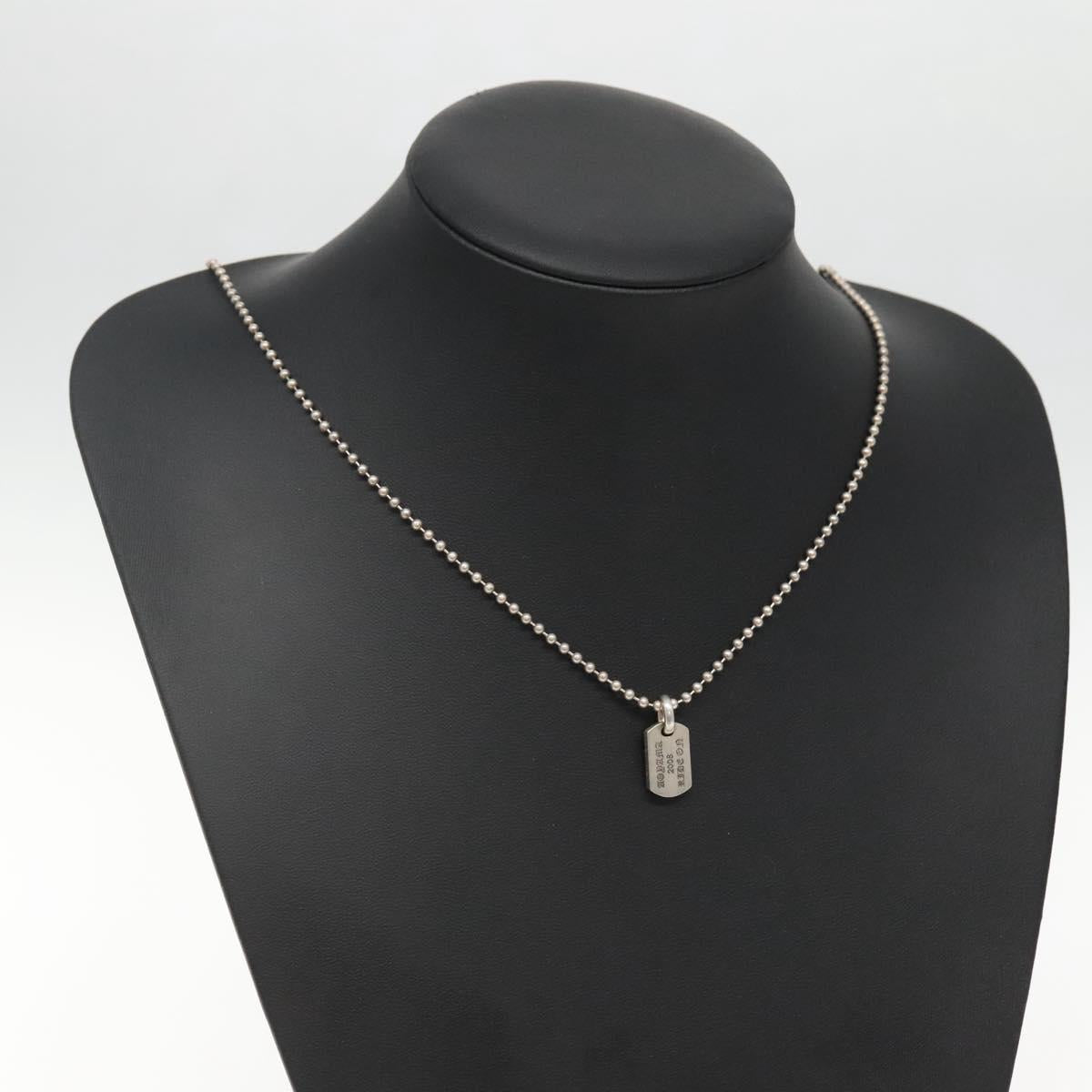 Chrome Hearts Pendant Tiny Dog Tag RS Cross Necklace Ag925 Silver Auth 134926M