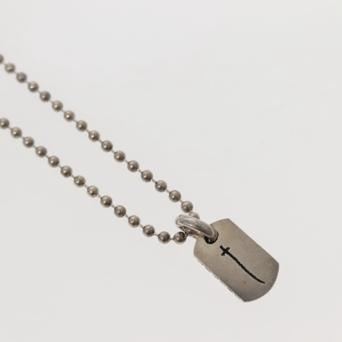 Chrome Hearts Pendant Tiny Dog Tag RS Cross Necklace Ag925 Silver Auth 134926M
