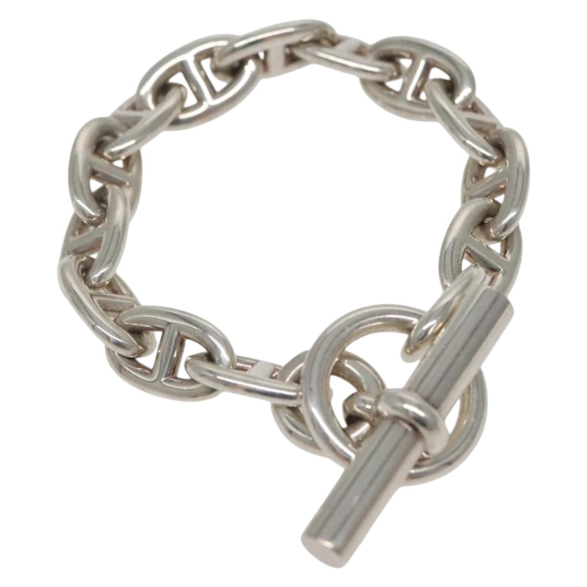 HERMES Chaine d'Ancre MM Bracelet Ag925 14 Links Silver Auth 134933SM