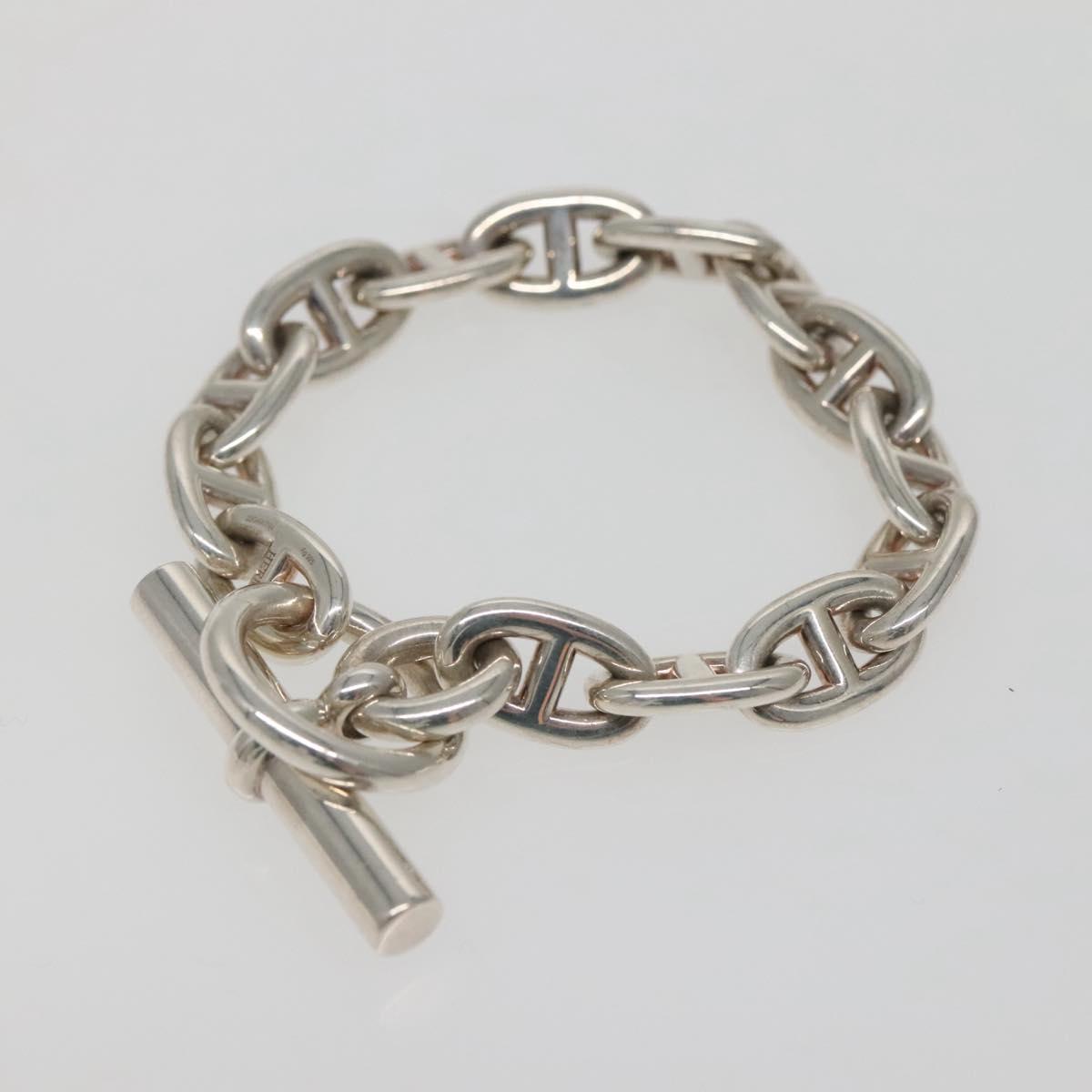 HERMES Chaine d'Ancre MM Bracelet Ag925 14 Links Silver Auth 134933SM