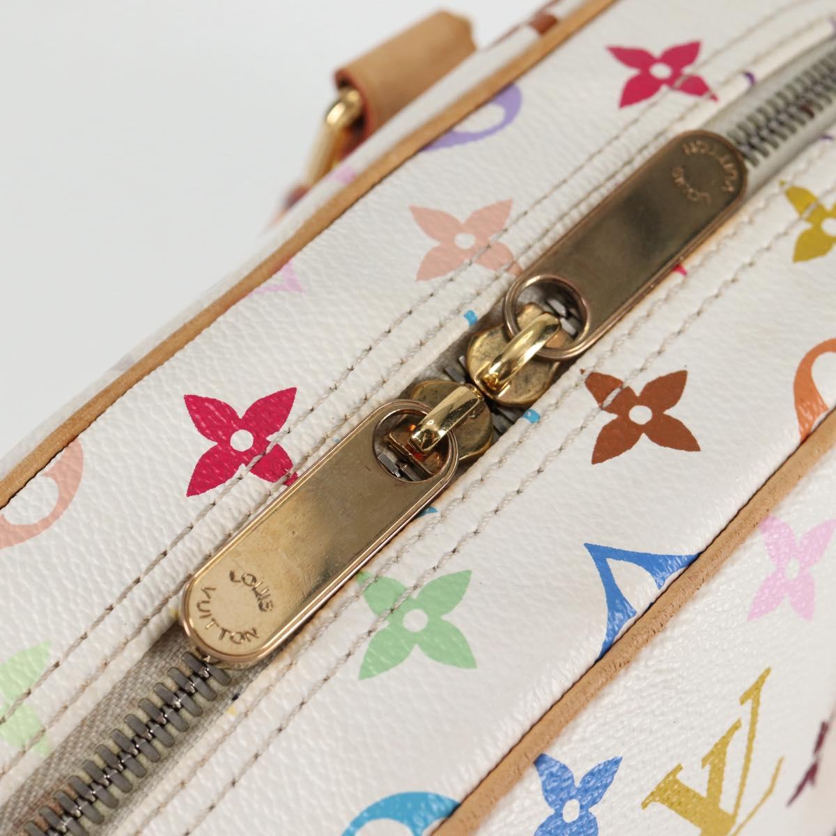 LOUIS VUITTON Monogram Multicolor Trouville Hand Bag White M92663 Auth 134951V
