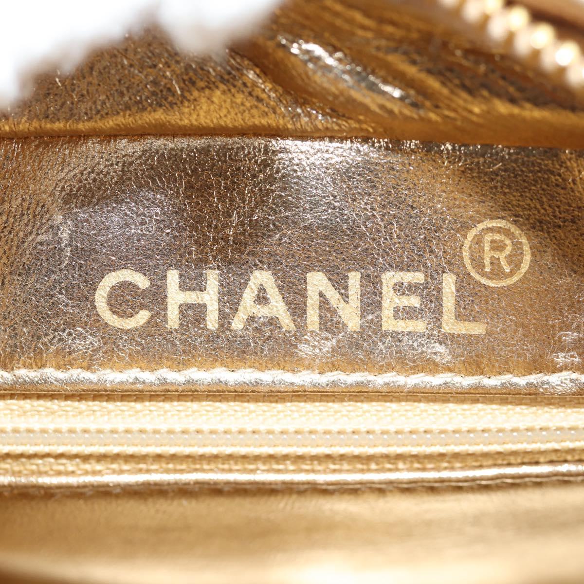 CHANEL Matelasse Chain Shoulder Bag Lamb Skin Red Gold CC Auth 134958SV
