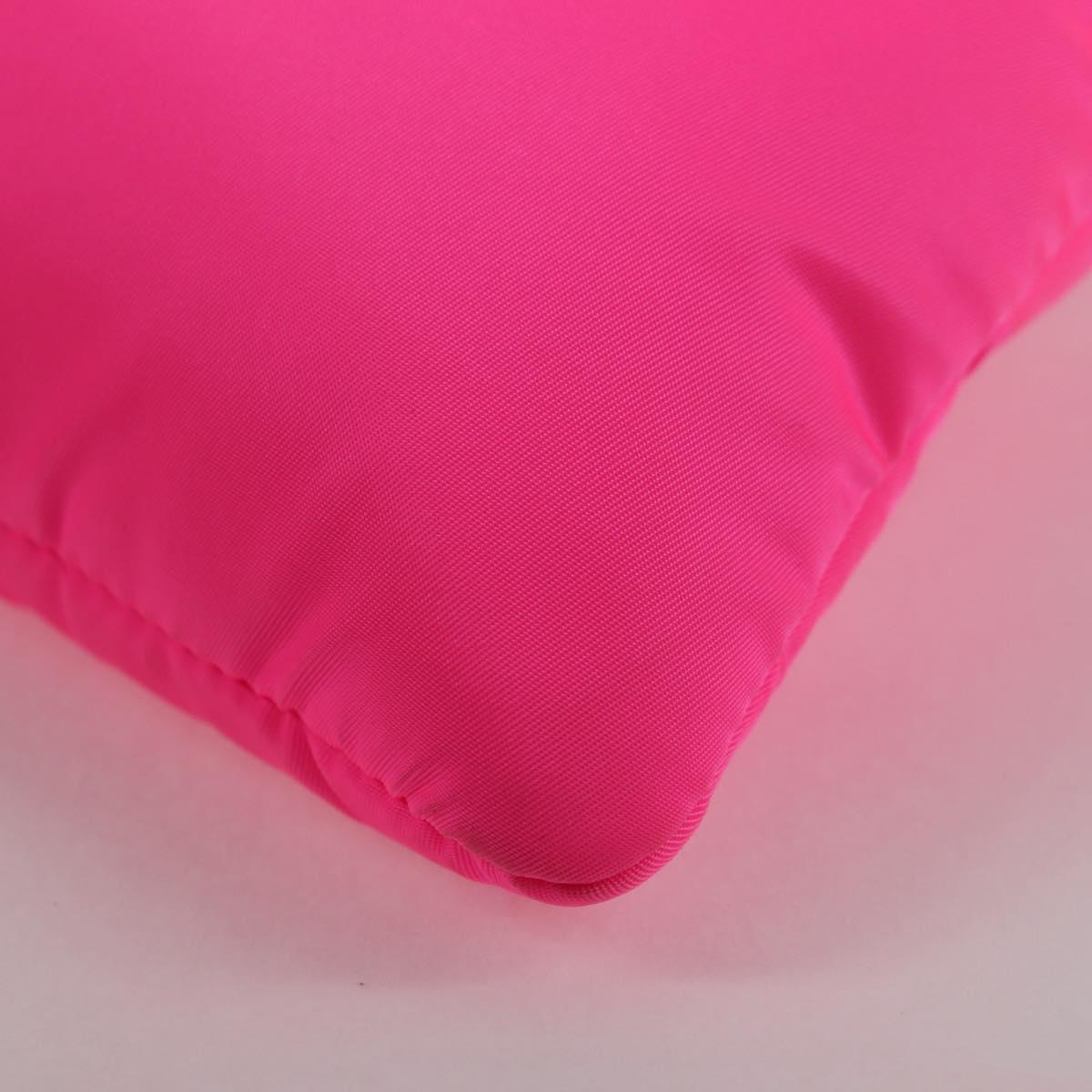 PRADA Chain Shoulder Bag Nylon Pink Silver Auth 134961M