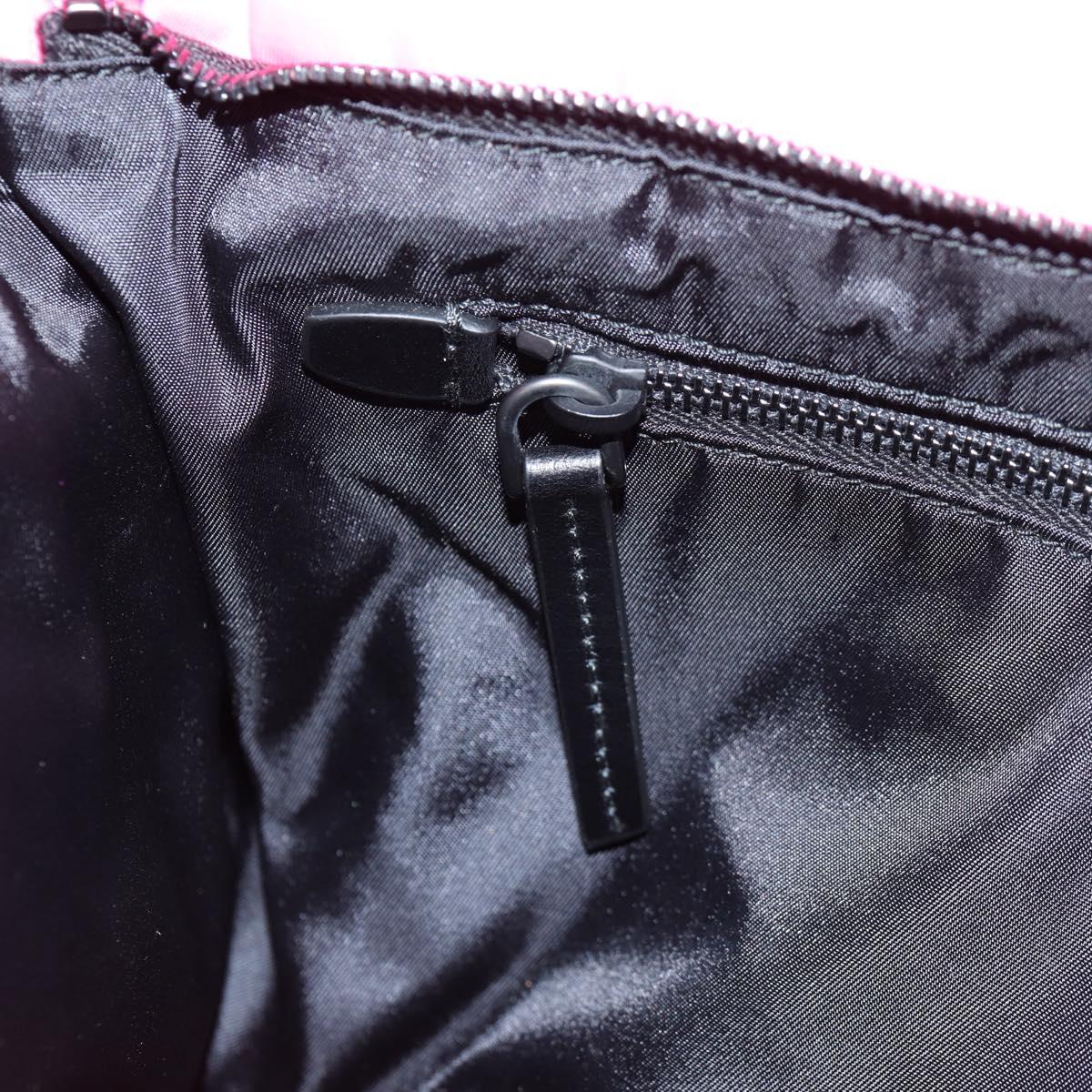 PRADA Chain Shoulder Bag Nylon Pink Silver Auth 134961M