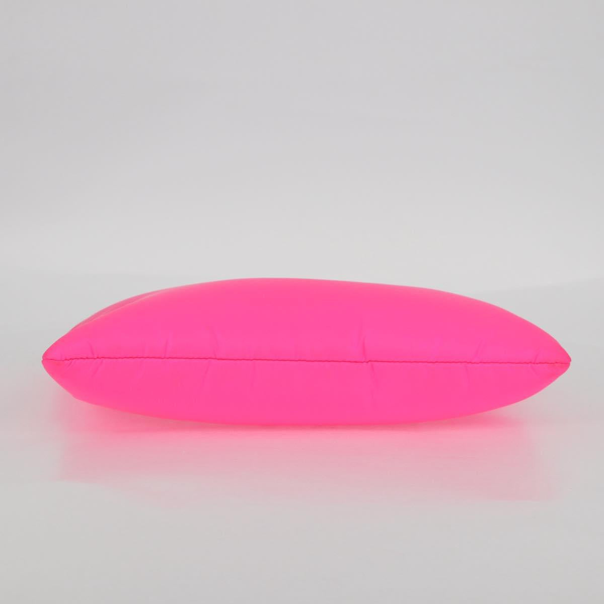 PRADA Chain Shoulder Bag Nylon Pink Silver Auth 134961M