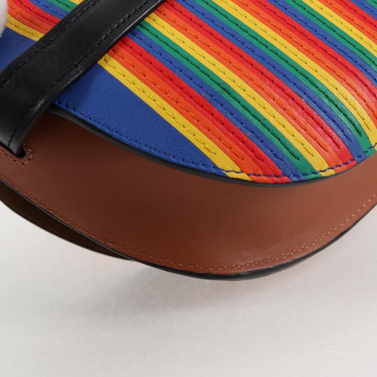 LOEWE Anagram Rainbow Gate Shoulder Bag Leather Brown Auth 134968SAM
