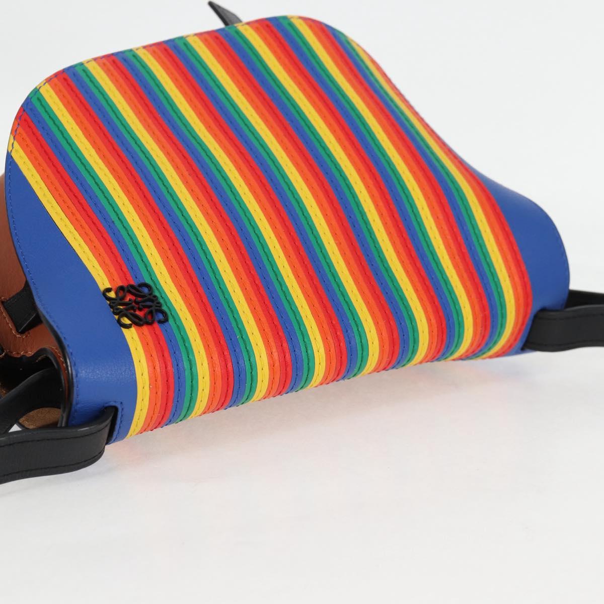 LOEWE Anagram Rainbow Gate Shoulder Bag Leather Brown Auth 134968SAM