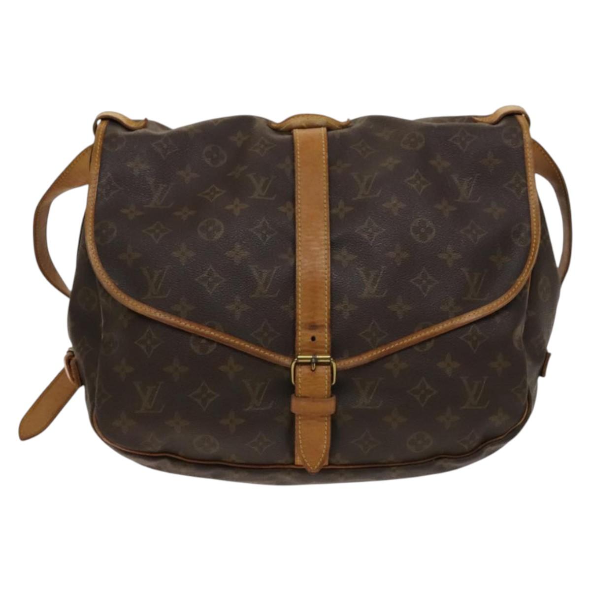 LOUIS VUITTON Monogram Saumur 35 Shoulder Bag M42254 LV Auth 134974