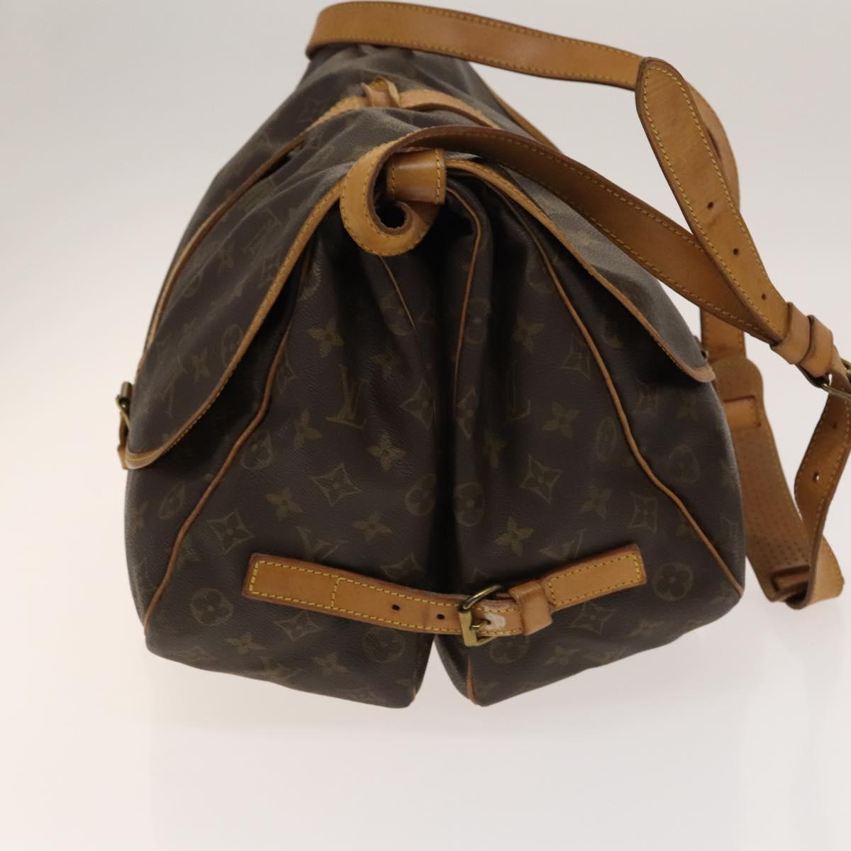 LOUIS VUITTON Monogram Saumur 35 Shoulder Bag M42254 LV Auth 134974