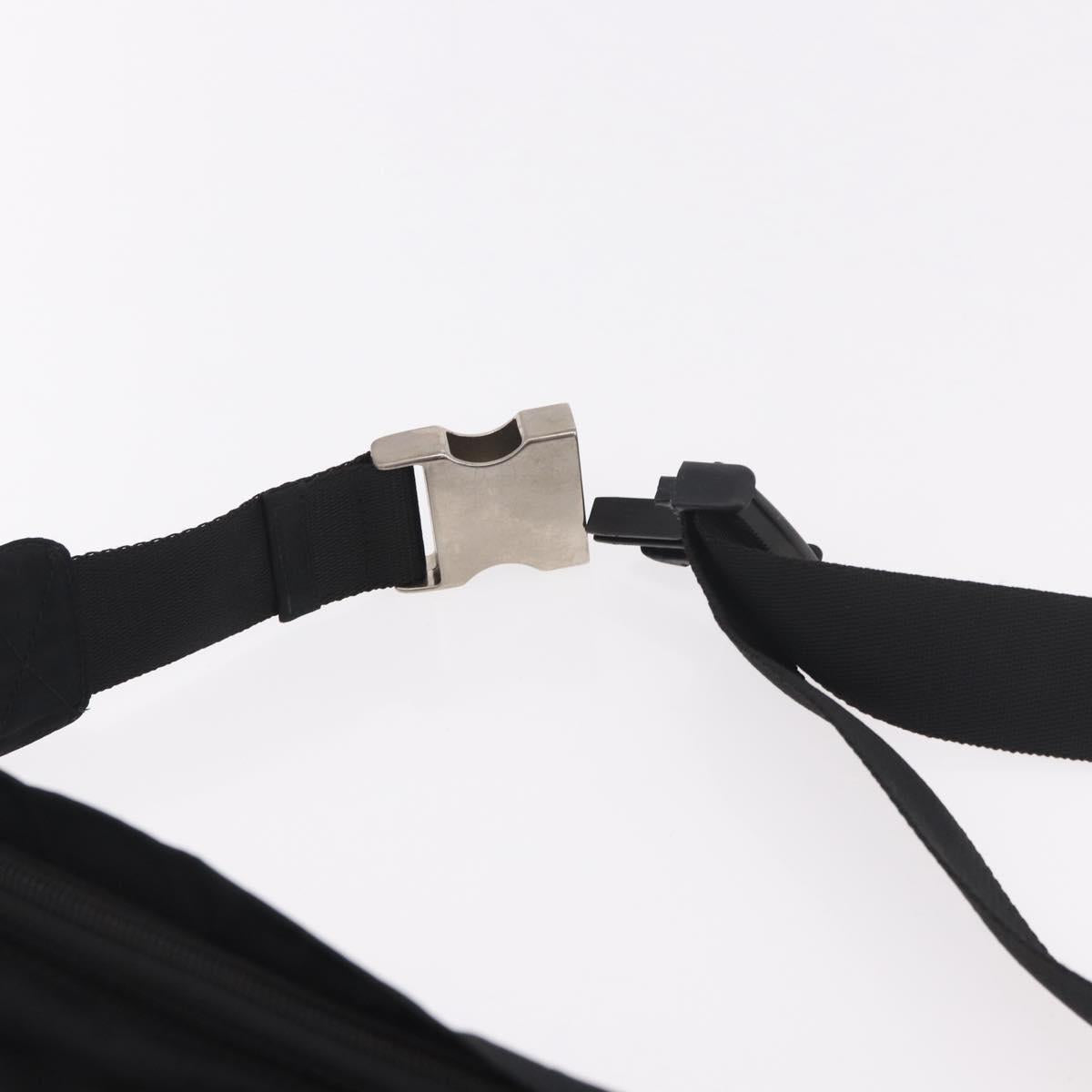 PRADA Waist bag Nylon Black Silver Auth 134983