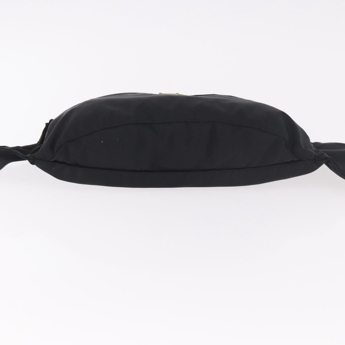 PRADA Waist bag Nylon Black Silver Auth 134983
