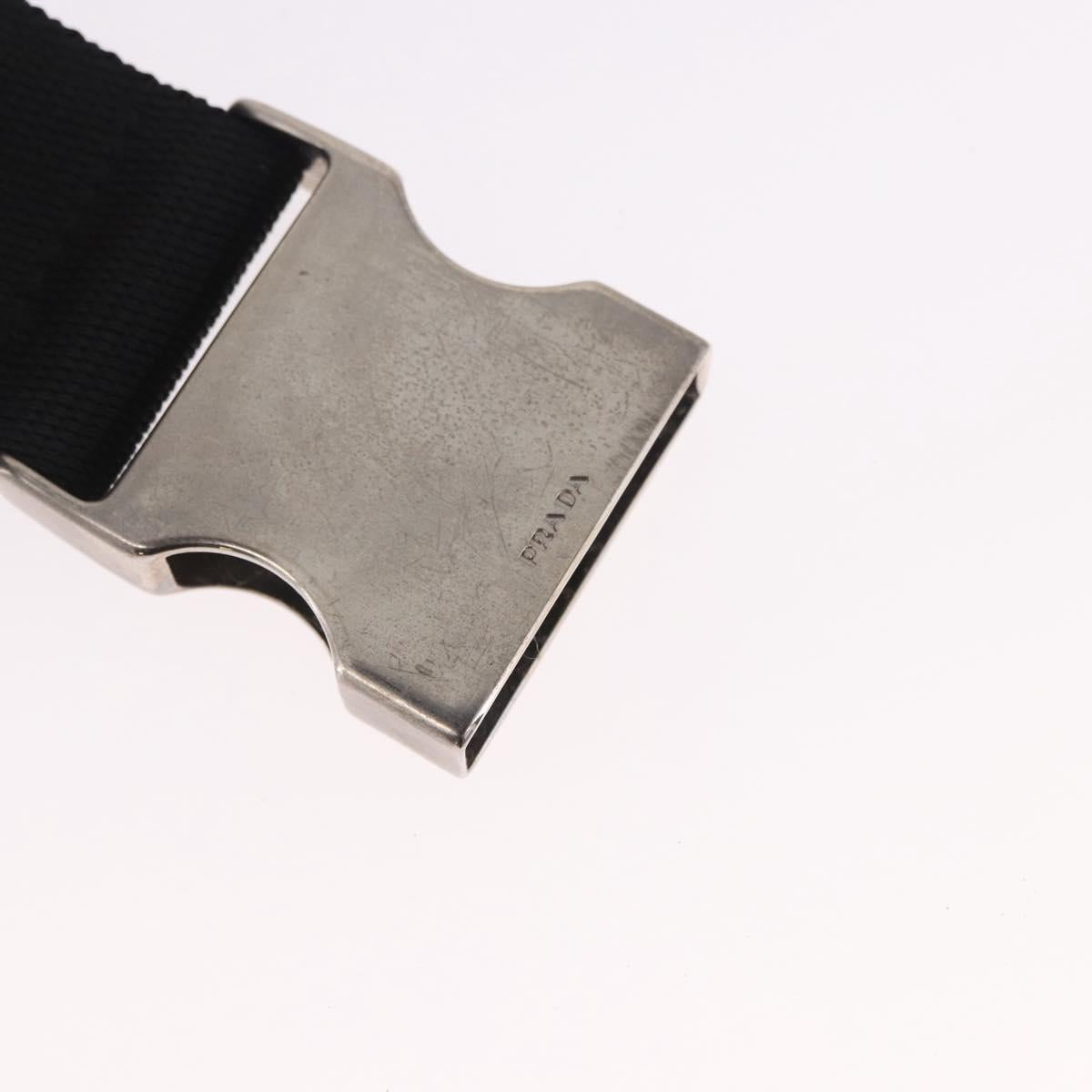PRADA Waist bag Nylon Black Silver Auth 134983