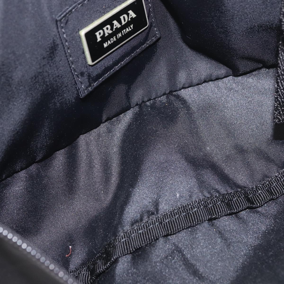 PRADA Waist bag Nylon Black Silver Auth 134983