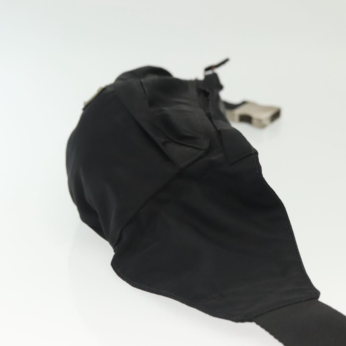 PRADA Waist bag Nylon Black Silver Auth 134983