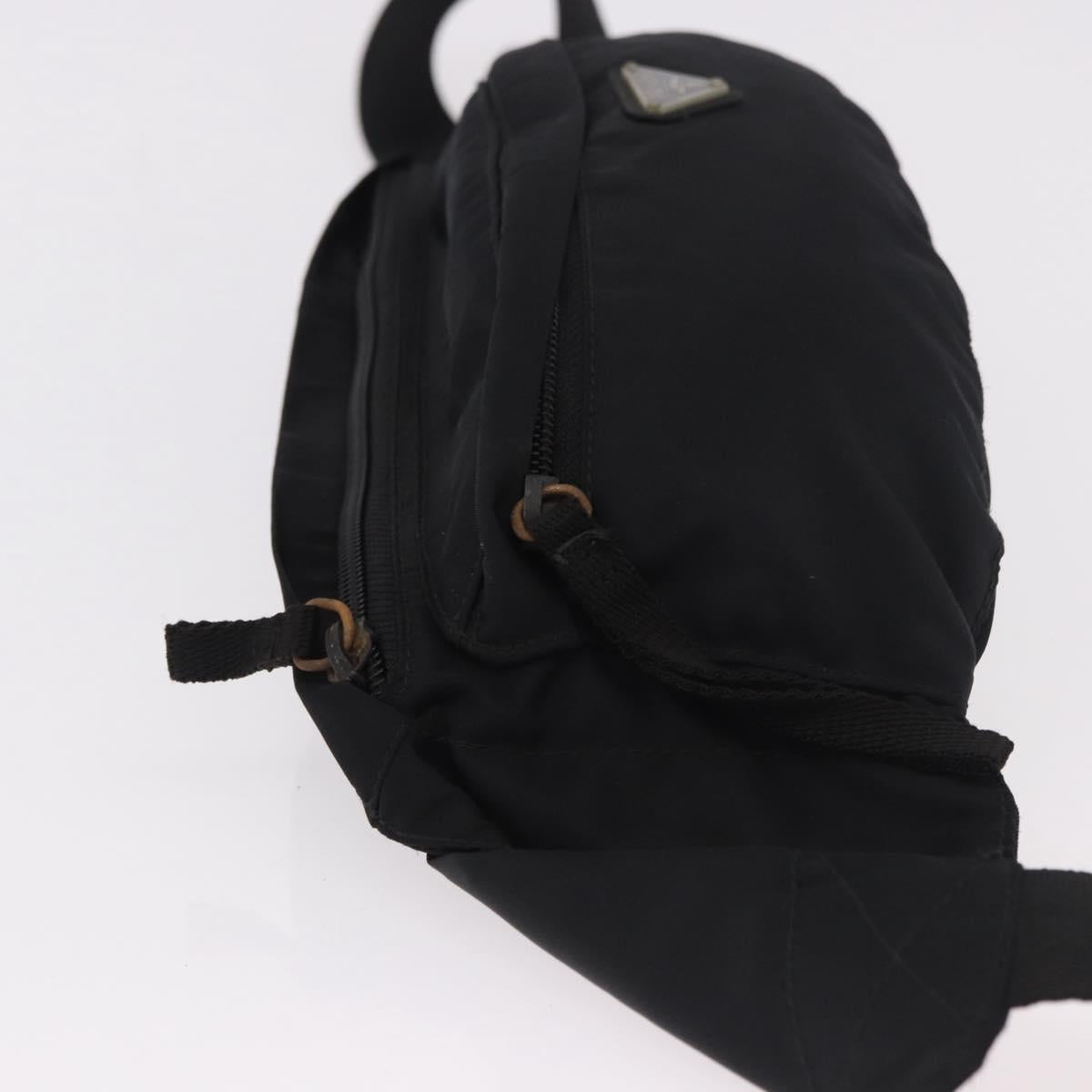PRADA Waist bag Nylon Black Silver Auth 134983