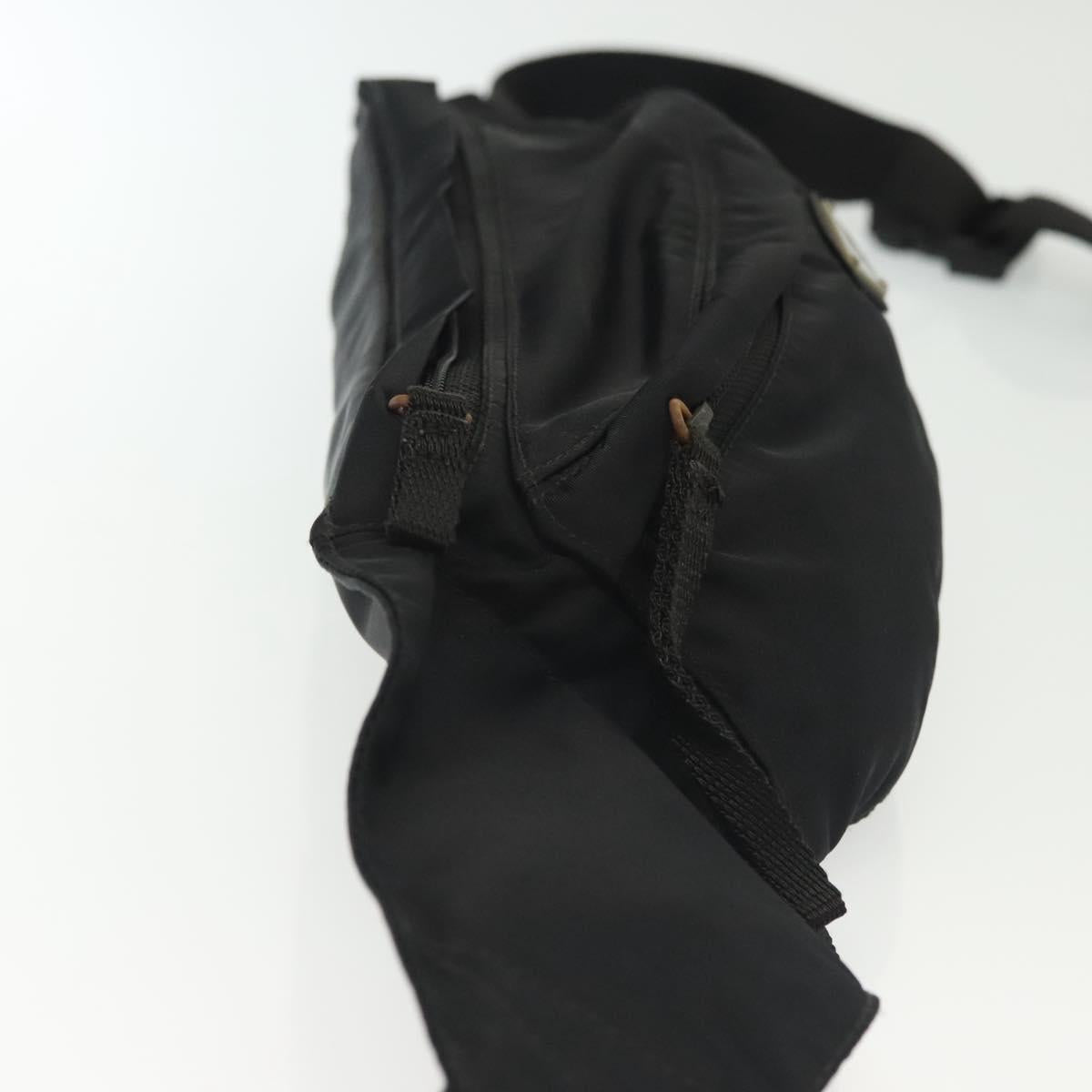 PRADA Waist bag Nylon Black Silver Auth 134983