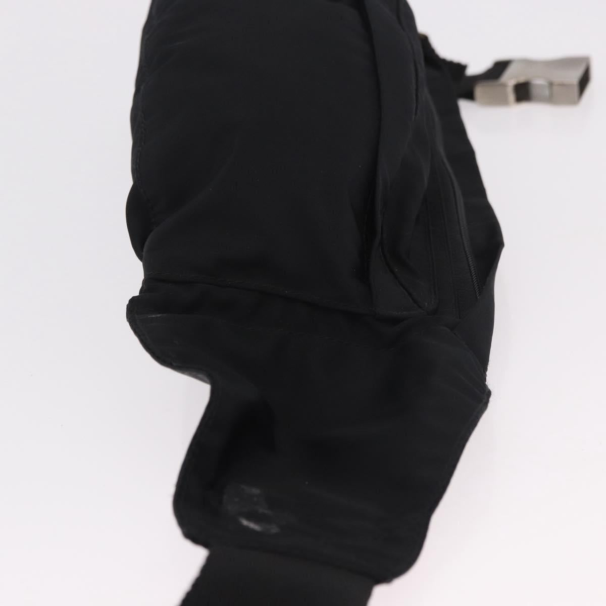 PRADA Waist bag Nylon Black Silver Auth 134983