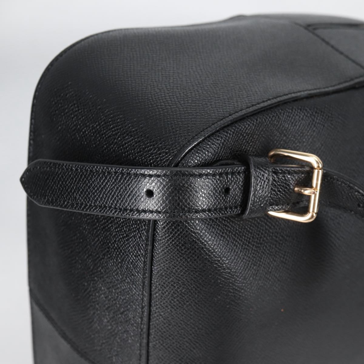 Coach Backpack Leather Gold Black Auth 134985