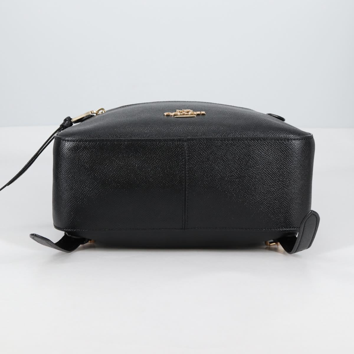 Coach Backpack Leather Gold Black Auth 134985